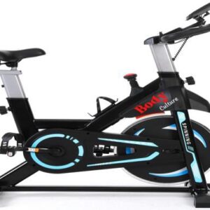 A high-performance spin bike with an adjustable seat and multi-resistance levels for intense cardio workouts.